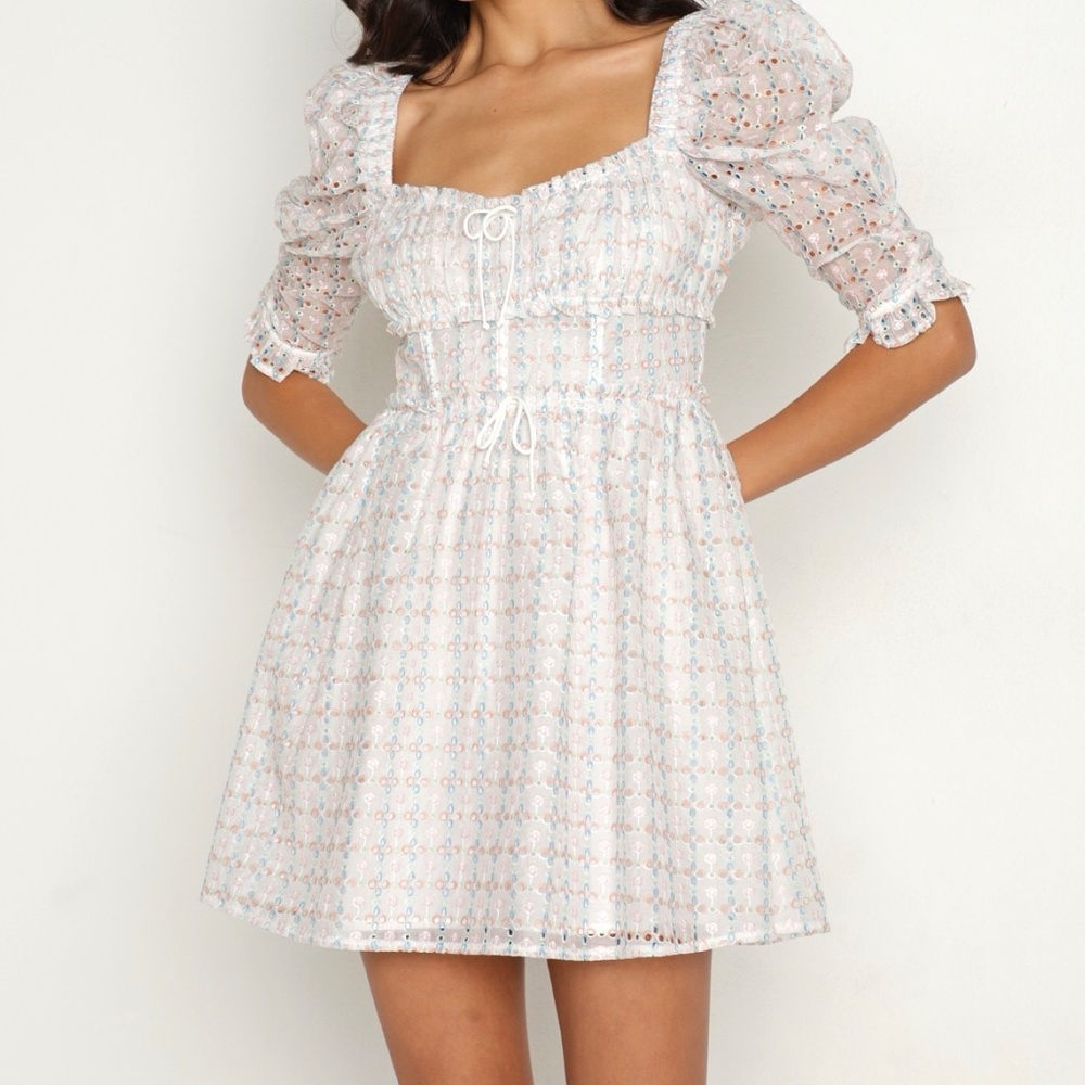 For Love & Lemons Libby Daisy embroidered Dress  S Milkmaid Coquette Rush Week